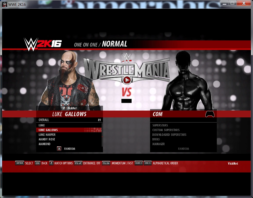 WWE 2K16 "Пак рендеров для Luke Gallows"