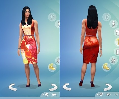 Sims 4 "Платье с цветами от DalaiLama at The Sims Lover"