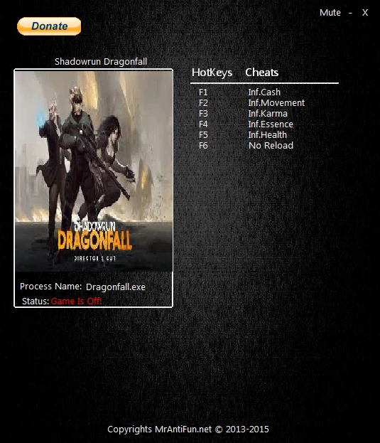 Shadowrun Dragonfall: Трейнер/Trainer (+6) [2.0.9] {MrAntiFun}