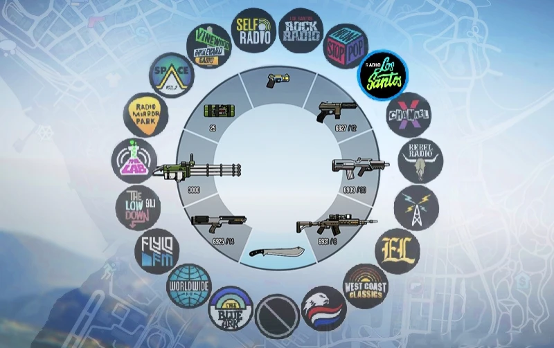 Grand Theft Auto 5 "Colorful HUD (Weapons, Radio & Map Blips) 1.0"