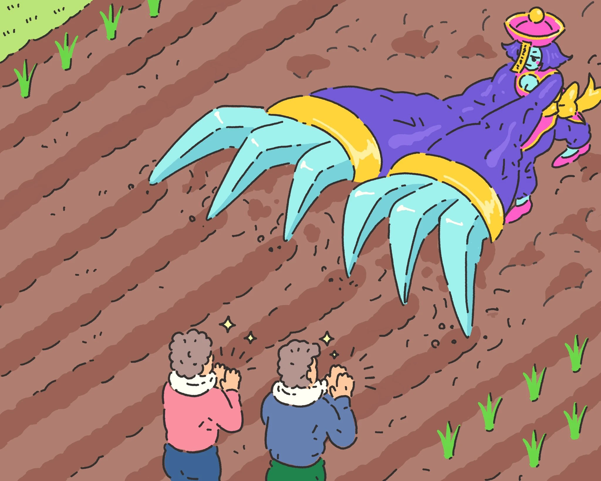 Зомби помогает с посевом