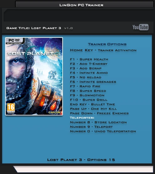 Lost Planet 3: Трейнер/Trainer (+15) [1.0] {LinGon}