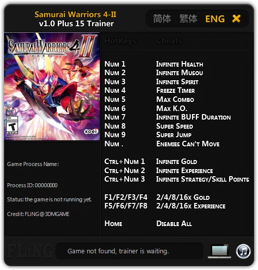 Samurai Warriors 4 - II: Трейнер/Trainer (+15) [1.0] {FLiNG}