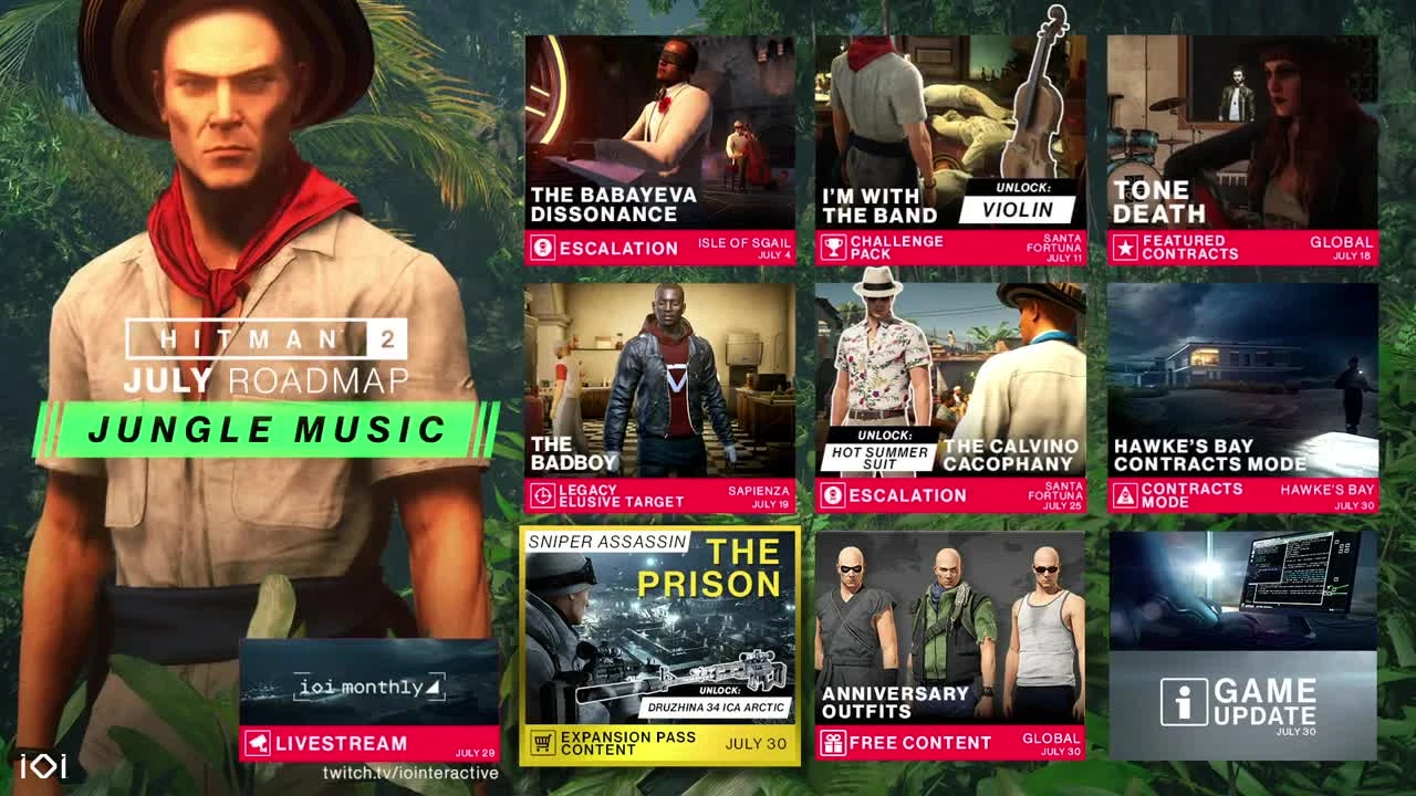 Дорожная карта на июль для Hitman 2