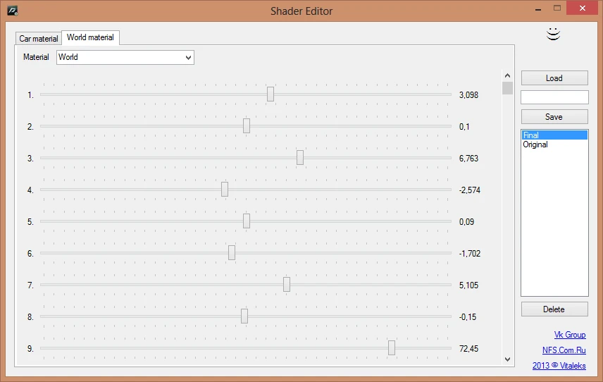 Need For Speed World "Shader Editor"