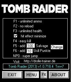 Tomb Raider (2013): Трейнер/Trainer (+7) [1.0 ~ 1.0.718.4] {dR.oLLe}