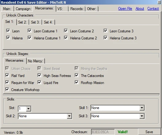 Resident Evil 6 "Save Editor (редактор сохранений)"