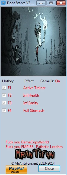 Don't Starve: Трейнер/Trainer (+3) [3.4] {MrAntiFun}