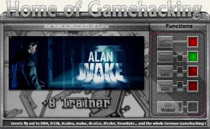 Alan Wake: Трейнер/Trainer (+8) [1.06.17.0155: Steam Version] {iNvIcTUs oRCuS / HoG}