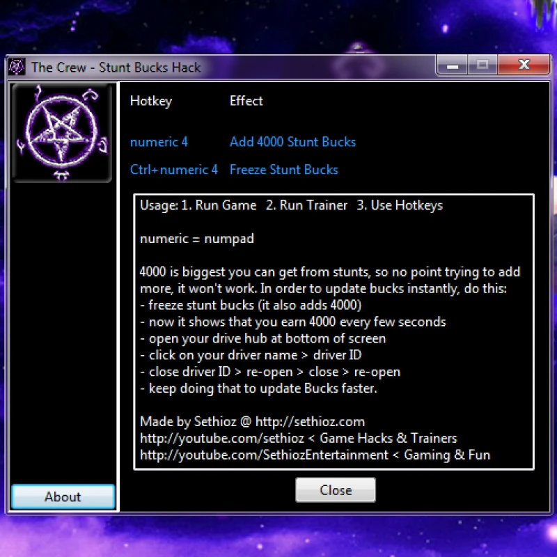 The Crew: Трейнер/Trainer - Stunt Bucks Hack (+2) [1.0.1.5] {Sethioz}