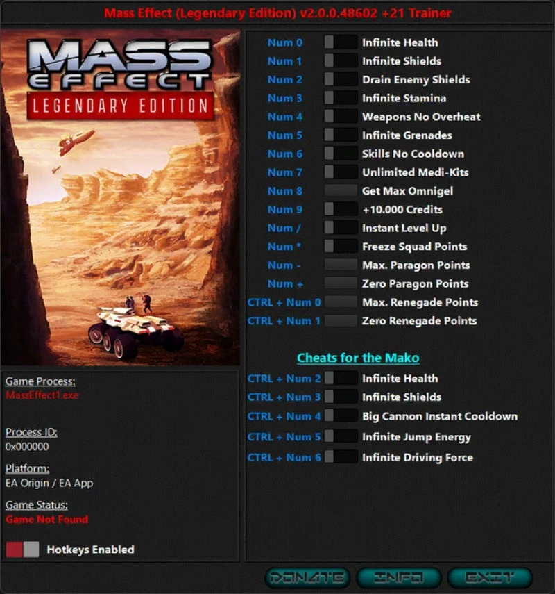 Mass Effect 1 - Legendary Edition "Трейнер +21" [2.0.0.48602: Fixed] {iNvIcTUs oRCuS / HoG}
