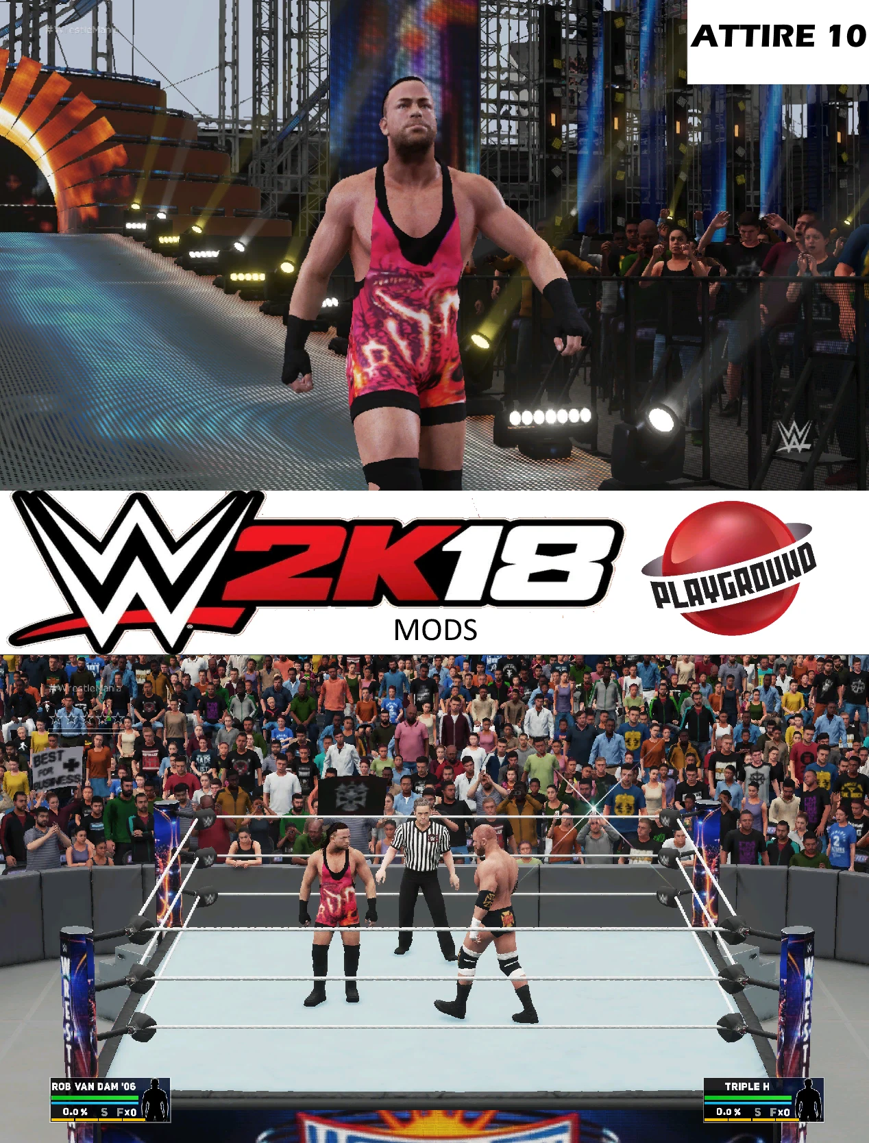 WWE 2K18 "Rob Van Dam + 9 Attire Pack MOD"