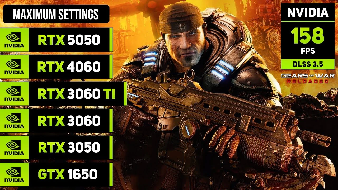 Gears of War: Reloaded на бюджетных видеокартах: от GTX 1650 до RTX 5050