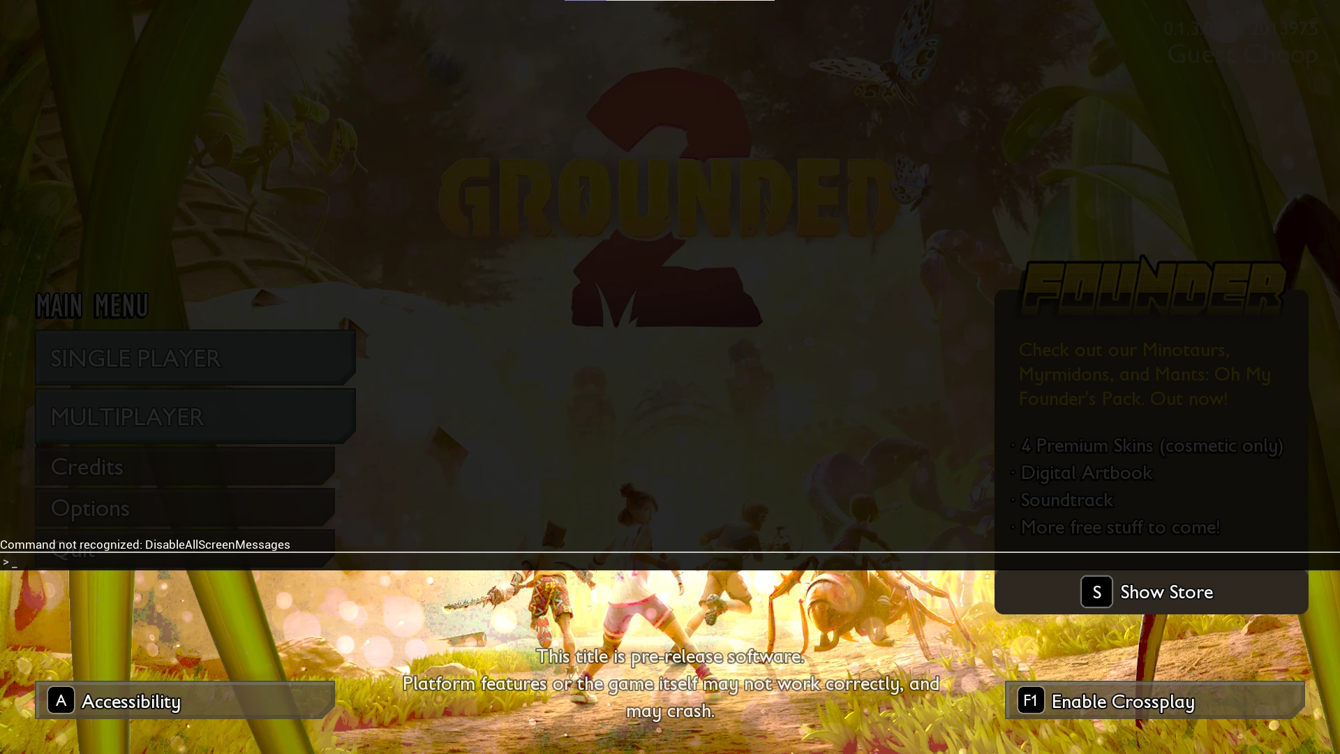 Grounded 2 "Разблокировщик консоли и чит-менеджера" [1.0] {GuestChoop}