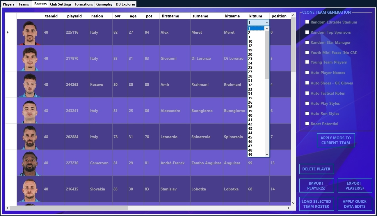 EA Sports FC 26 "Редактор Базы Игры - Revolution Database Master (RDBM)"