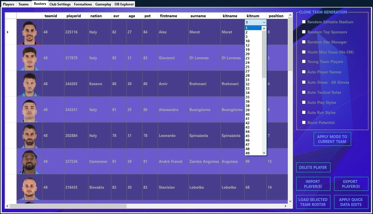 EA Sports FC 26 "Редактор Базы Игры - Revolution Database Master (RDBM)"