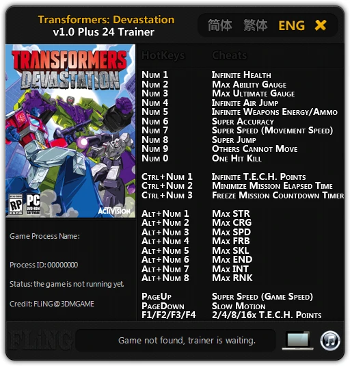 Transformers: Devastation: Трейнер/Trainer (+24) [1.0] {FLiNG}