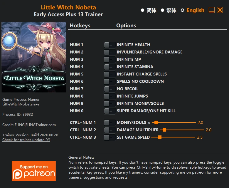 Little Witch Nobeta: Трейнер/Trainer (+13) [Early Access] {FLiNG}