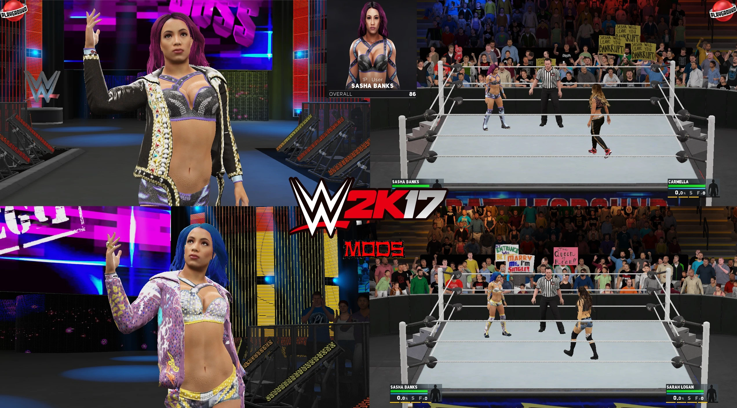 WWE 2K17 "Sasha Banks 2 Attire WWE 2K19 Port MOD"