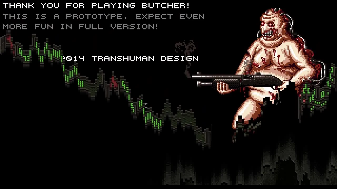 Первые 10 минут игры Butcher - кровавого 2D-шутера в духе Doom и Quake