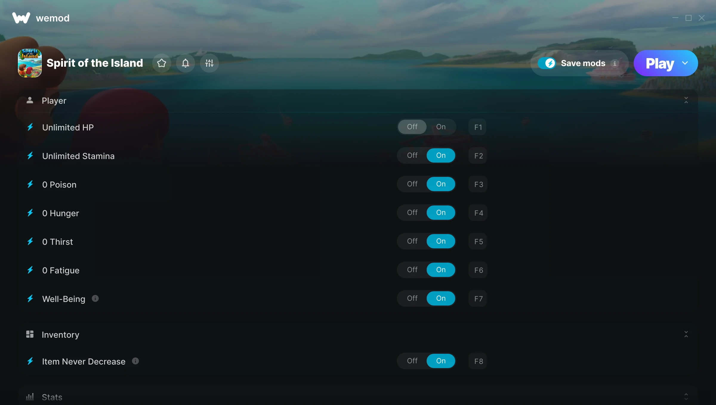 Spirit Of The Island "Трейнер +22 от WeMod: Редактор инрока, времени и ресурсов"