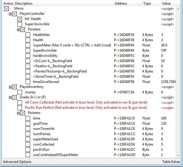 Cuphead: Таблица для Cheat Engine [UPD: 02.10.2017] {WarCOzes}