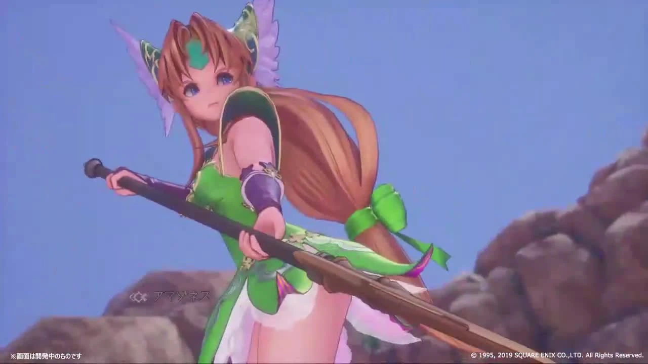 Видео персонажа по имени Риес из JRPG Trials of Mana