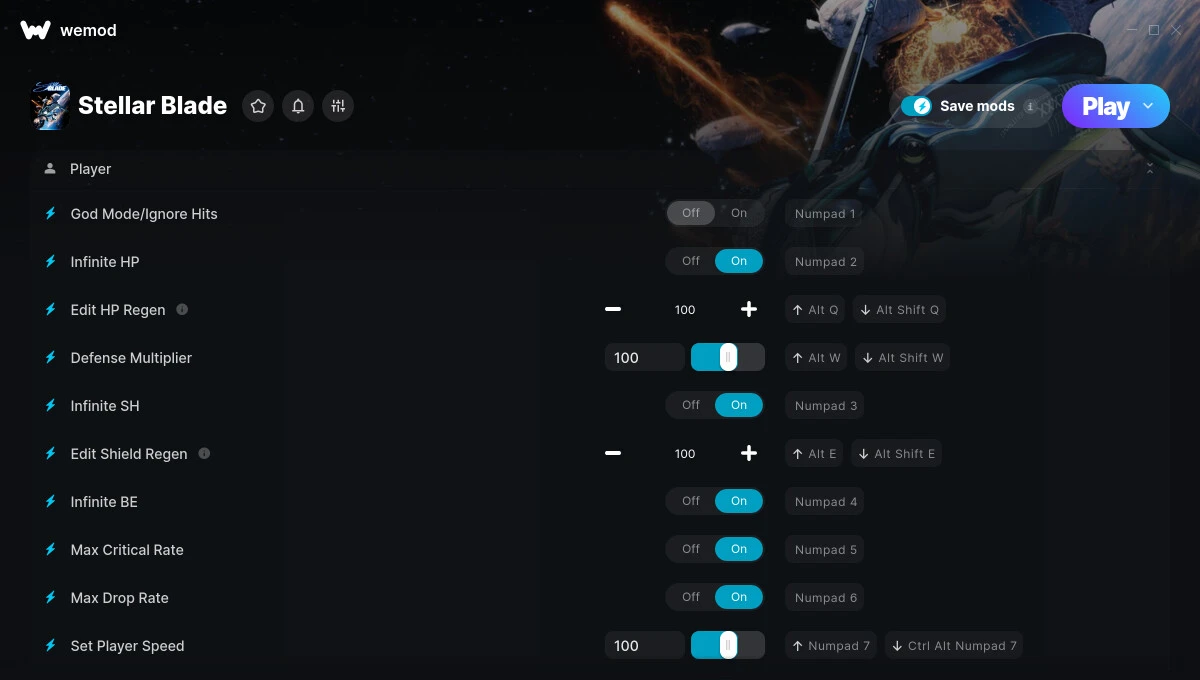 Stellar Blade "Трейнер +43" [UPD: 16.06.2025] {FLiNG / WeMod}