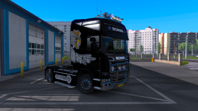 ETS 2 "Скин "Scania Black" на Scania Streamline (v1.26. Х)"