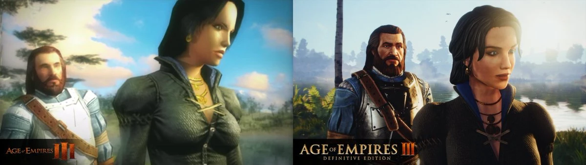 Несколько сравнительных скриншотов Age of Empires 3: Definitive Edition с оригиналом