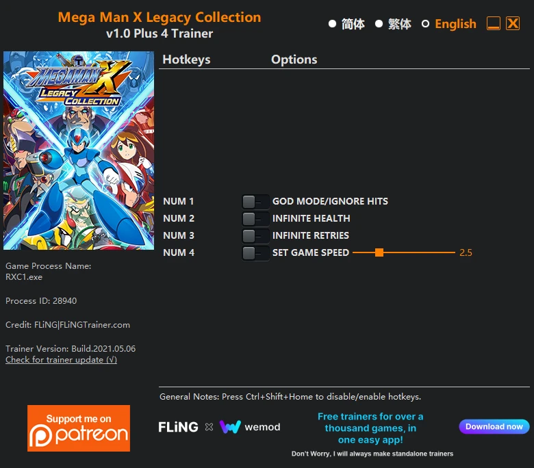Mega Man X Legacy Collection: Трейнер/Trainer (+4) [1.0] {FLiNG}