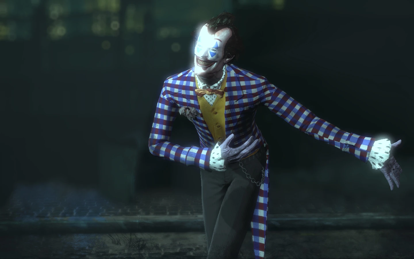 Batman: Arkham City "Joker from movie 2019 clown suit"
