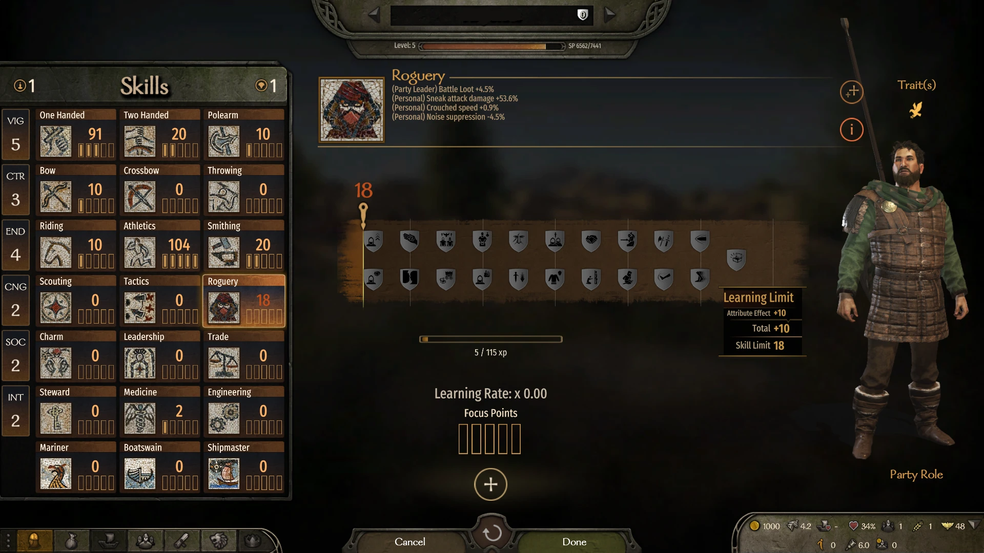 Mount & Blade 2: Bannerlord "Фактический предел уровня мастерства"