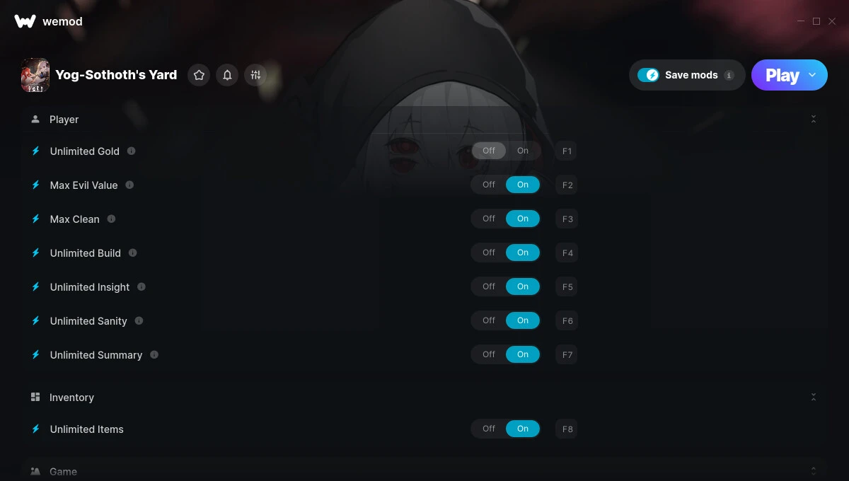 Yog-Sothoth's Yard "Трейнер +11 от WeMod: Золото, зло, чистота и пр"