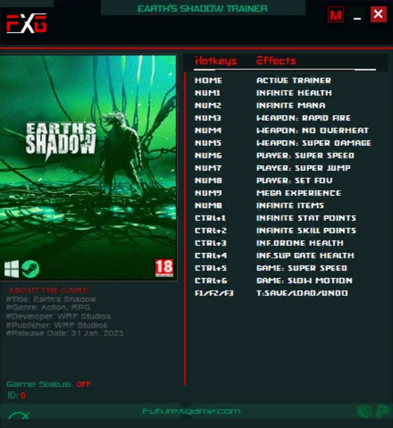 Earth's Shadow "Трейнер +17" [UPD: 31.01.2023] {FutureX}