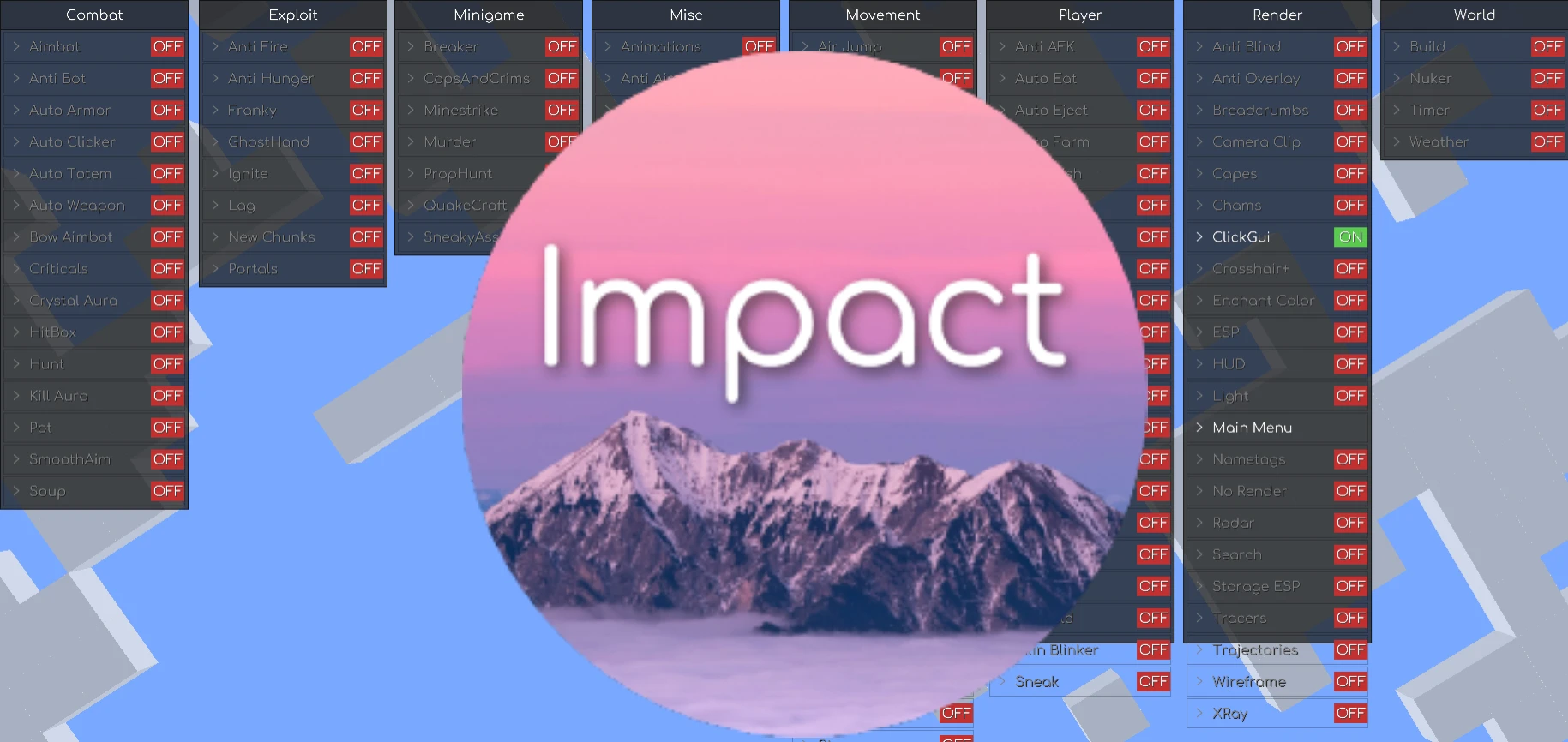 Minecraft "Чит Impact" [1.11.2-1.16.5]