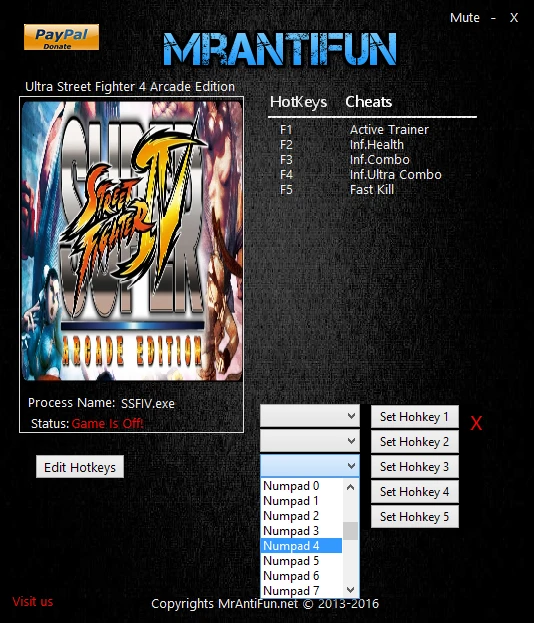 Ultra Street Fighter 4 Arcade Edition: Трейнер/Trainer (+4) [1.12] {MrAntiFun}
