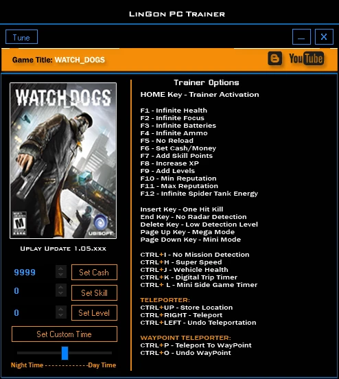 Watch_Dogs: Трейнер/Trainer (+27) [1.05.324] {LinGon}