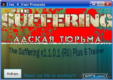 The Suffering: Трейнер (+6) [1.1.0.1 "Новый Диск"] {live_4_ever}