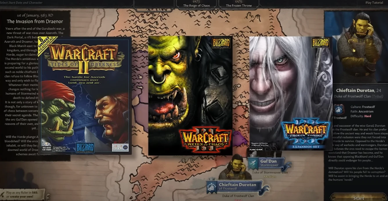 Этот мод переносит Crusader Kings 3 в мир первой трилогии Warcraft