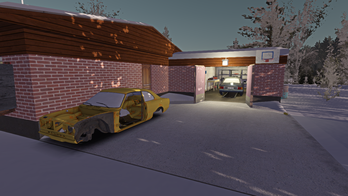 My Winter Car "Сохранение - машина около дома, мотор, 1 млн марок"