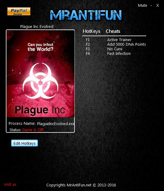Plague Inc. Evolved: Трейнер/Trainer (+3) [1.16.7] {MrAntiFun}