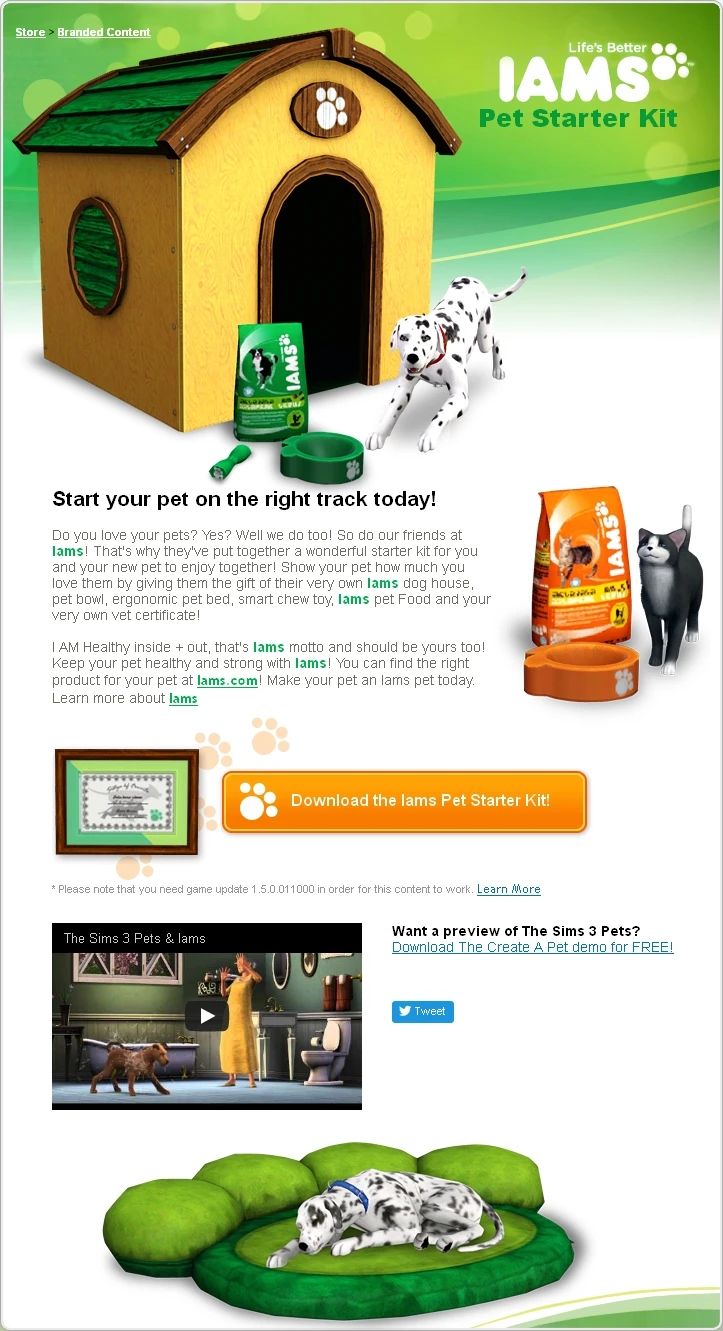 Sims 3 "Набор для начинающих Iams"