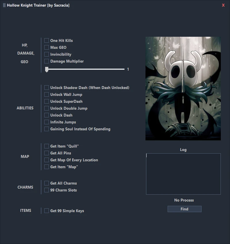 Hollow Knight: Трейнер/Trainer (+18) [1.5.78] {Sacracia}