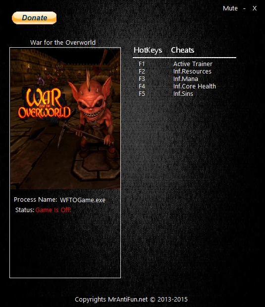 War for the Overworld: Трейнер/Trainer (+4) [1.3.0f15] {MrAntiFun}