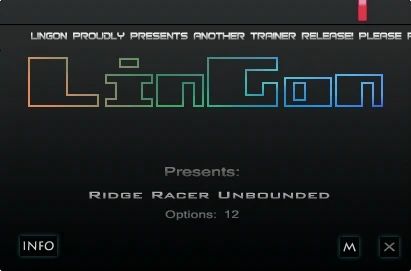 Ridge Racer Unbounded: Трейнер/Trainer (+12) [1.12.0] {LinGon}
