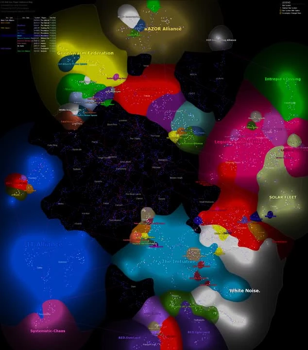 EVE Online "Карта суверенитета 2007-2017"