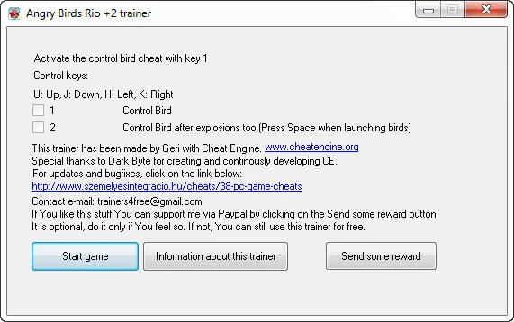 Angry Birds Rio: Трейнер (+2) [1.1.0] {Geri}