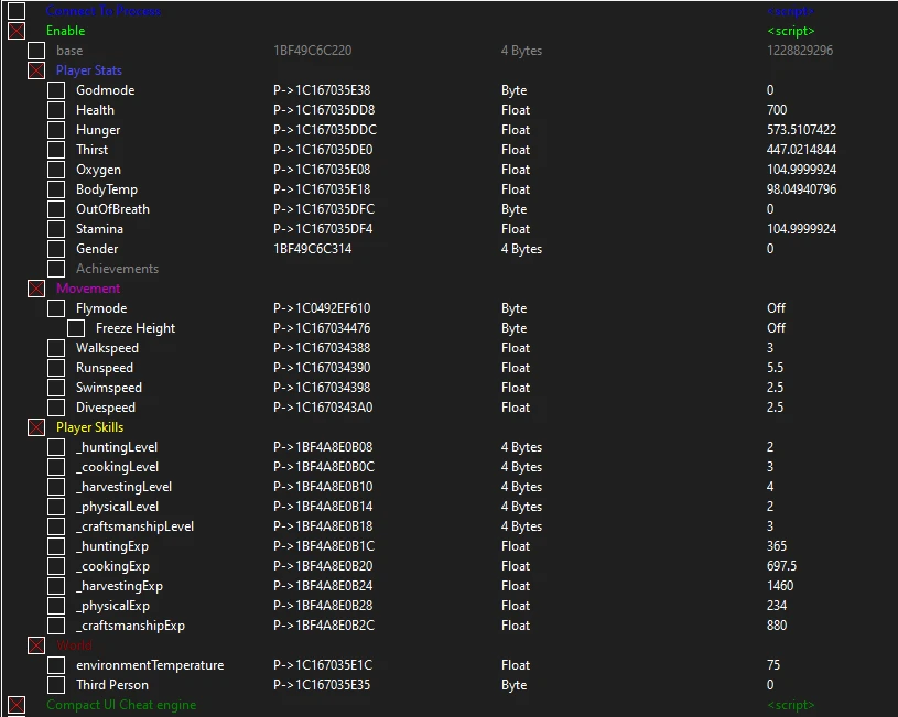 Stranded Deep "Таблица для Cheat Engine" [UPD: 22.05.2022] {GreenNightfall}