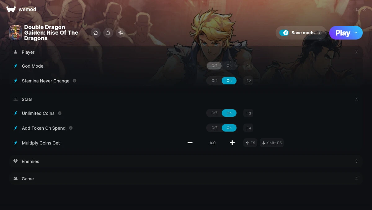 Double Dragon Gaiden: Rise Of The Dragons "Трейнер +7" [UPD: 26.08.2024] {ColonelRVH / WeMod}